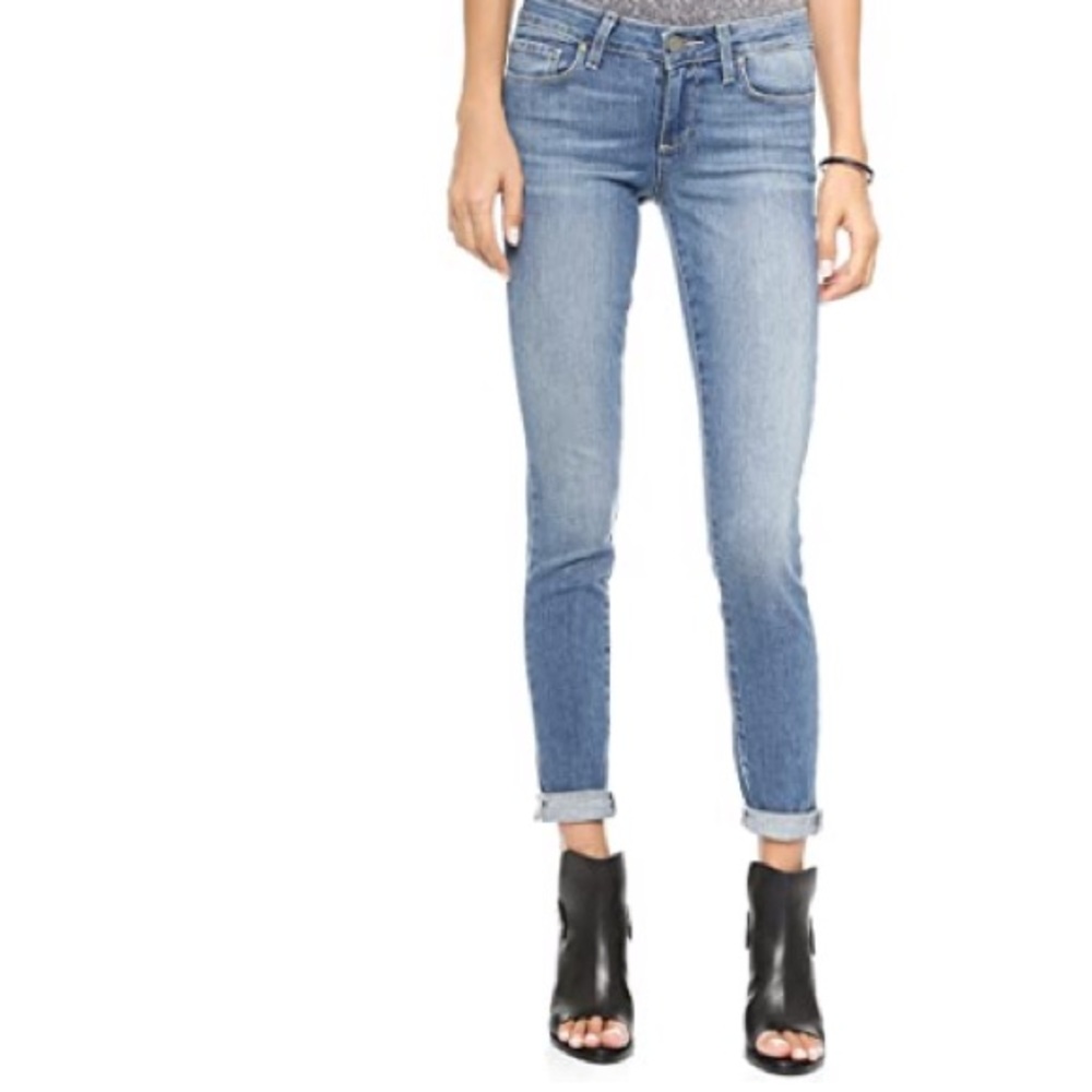 PAIGE medium wash straight jeans